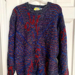 Vintage Crossings Down Island Traders Men's Wool/Acrylic Long Sleeve Sweater
